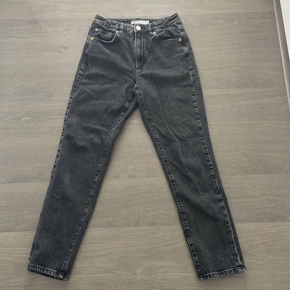 Garage Denim Mom Jean Washed Out Black High Rise